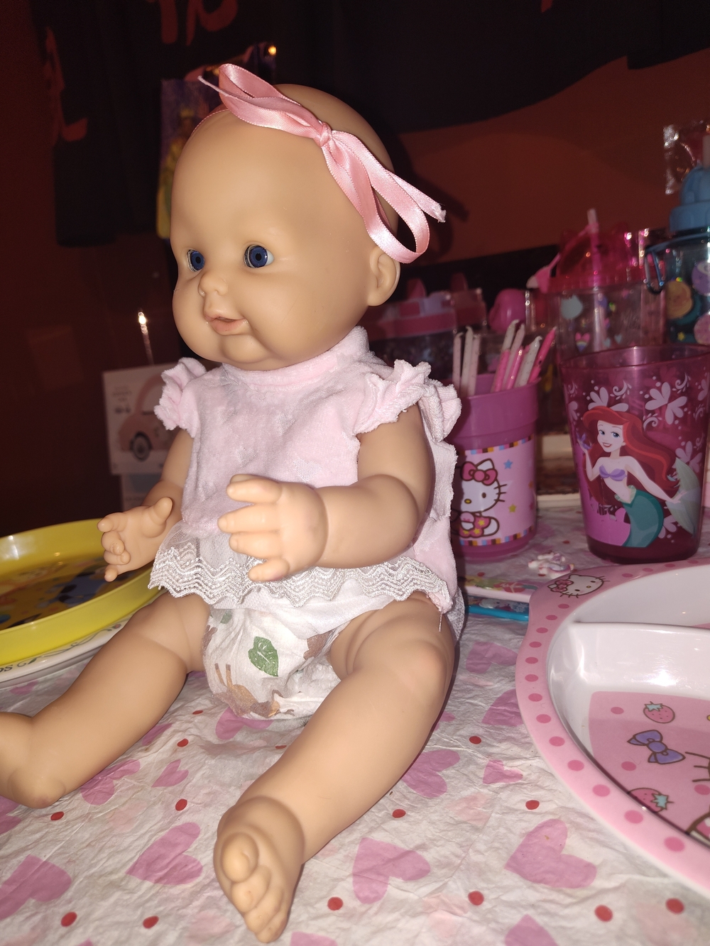 Corolle Baby Doll with Pink Outfit & Bow Headband - Kids Toys - Picture 3 of 14